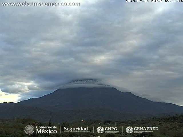 Volcán de  Colima Volcano from Montitlan Live Cam - Villa de Alvarez, Colima, Mexico
