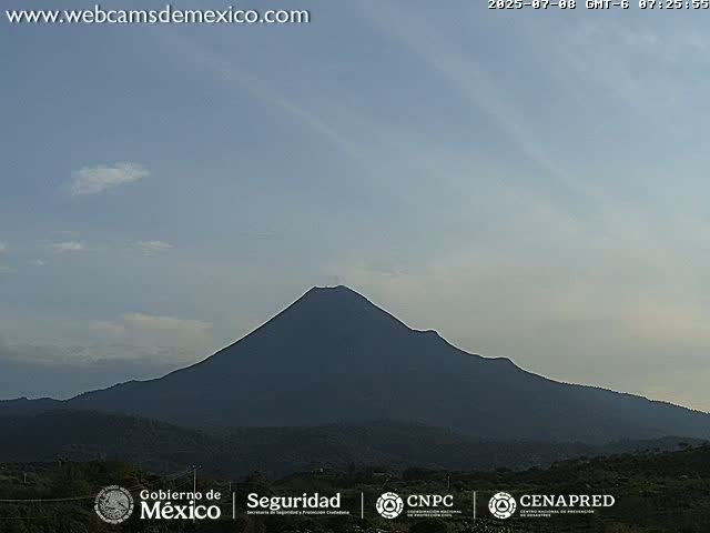 Volcán de  Colima Volcano from Montitlan Live Cam - Villa de Alvarez, Colima, Mexico