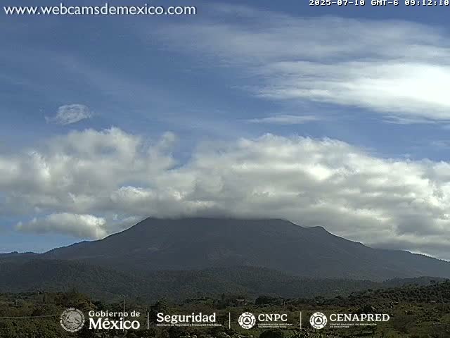 Volcán de  Colima Volcano from Montitlan Live Cam - Villa de Alvarez, Colima, Mexico