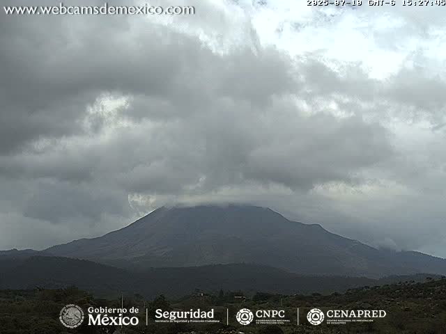 Volcán de  Colima Volcano from Montitlan Live Cam - Villa de Alvarez, Colima, Mexico