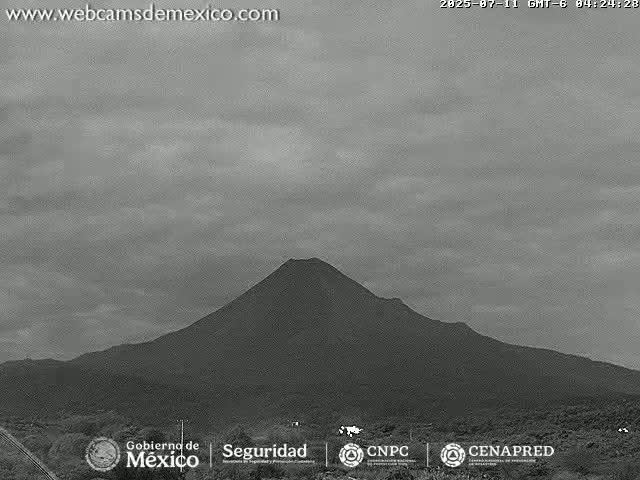Volcán de  Colima Volcano from Montitlan Live Cam - Villa de Alvarez, Colima, Mexico