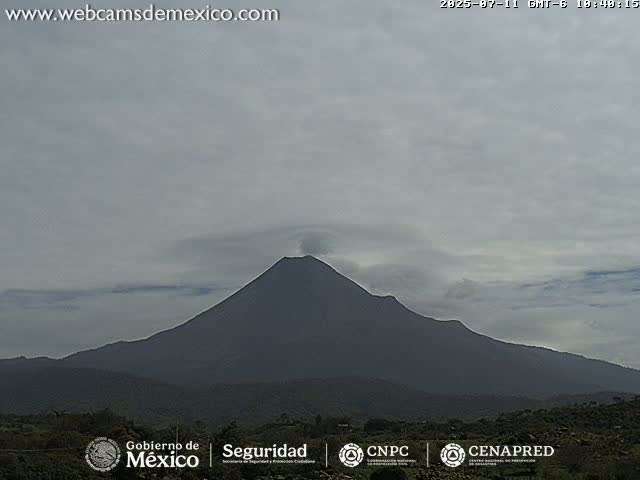 Volcán de  Colima Volcano from Montitlan Live Cam - Villa de Alvarez, Colima, Mexico