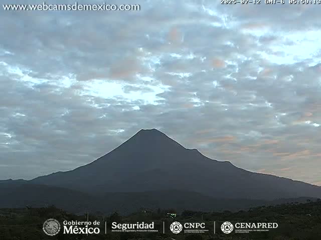 Volcán de  Colima Volcano from Montitlan Live Cam - Villa de Alvarez, Colima, Mexico