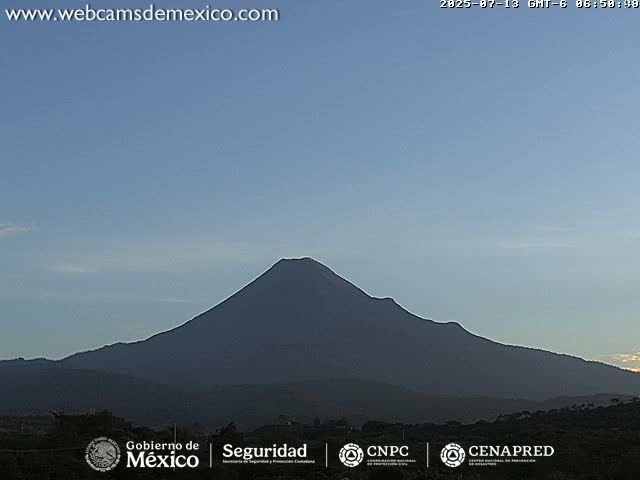 Volcán de  Colima Volcano from Montitlan Live Cam - Villa de Alvarez, Colima, Mexico