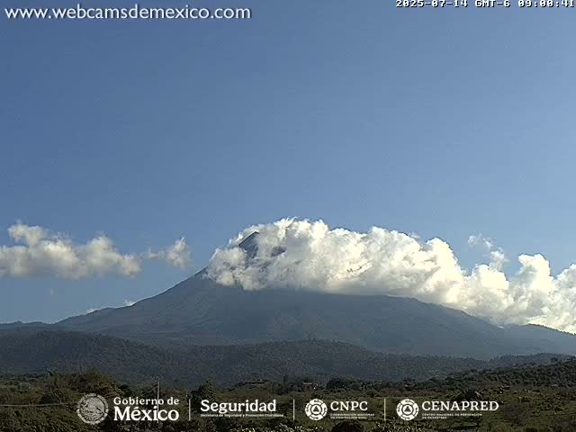 Volcán de  Colima Volcano from Montitlan Live Cam - Villa de Alvarez, Colima, Mexico