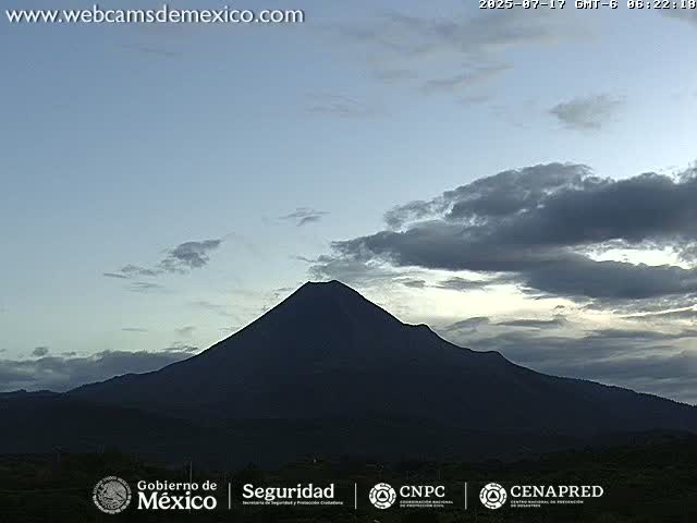 Volcán de  Colima Volcano from Montitlan Live Cam - Villa de Alvarez, Colima, Mexico