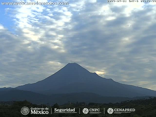 Volcán de  Colima Volcano from Montitlan Live Cam - Villa de Alvarez, Colima, Mexico