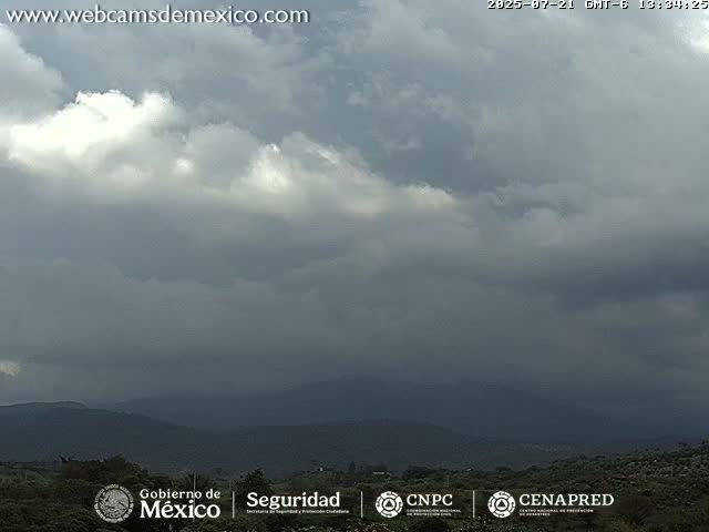 Volcán de  Colima Volcano from Montitlan Live Cam - Villa de Alvarez, Colima, Mexico