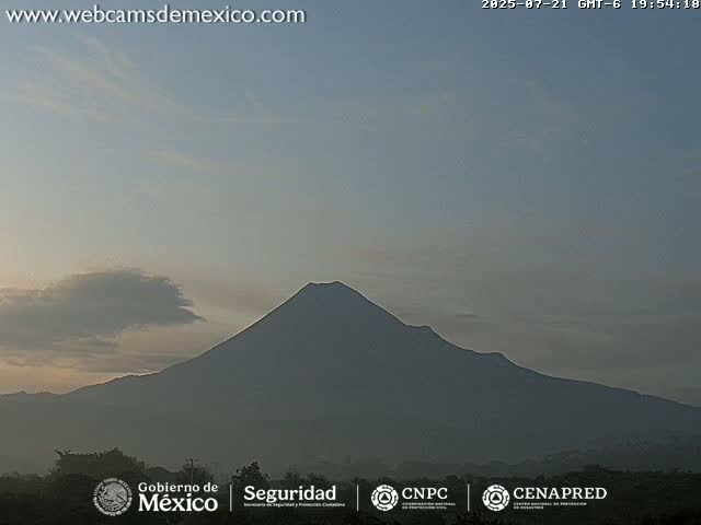 Volcán de  Colima Volcano from Montitlan Live Cam - Villa de Alvarez, Colima, Mexico