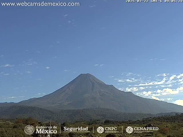 Volcán de  Colima Volcano from Montitlan Live Cam - Villa de Alvarez, Colima, Mexico