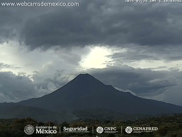 Volcán de  Colima Volcano from Montitlan Live Cam - Villa de Alvarez, Colima, Mexico