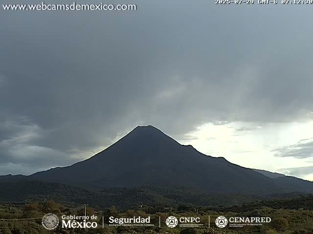 Volcán de  Colima Volcano from Montitlan Live Cam - Villa de Alvarez, Colima, Mexico