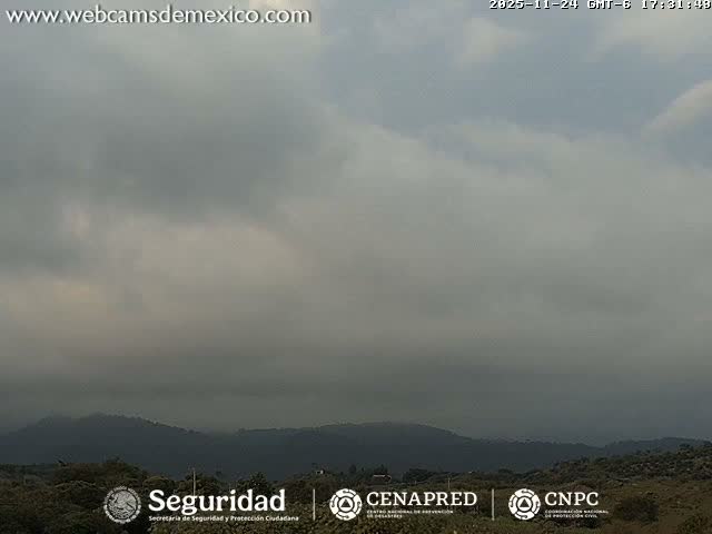 Volcán de  Colima Volcano from Montitlan Live Cam - Villa de Alvarez, Colima, Mexico