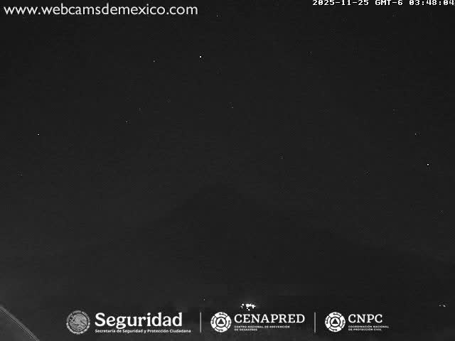 The image displays a dark, clear night sky faintly dotted with numerous small white points of light, likely stars.