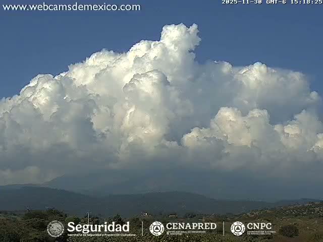 Volcán de  Colima Volcano from Montitlan Live Cam - Villa de Alvarez, Colima, Mexico