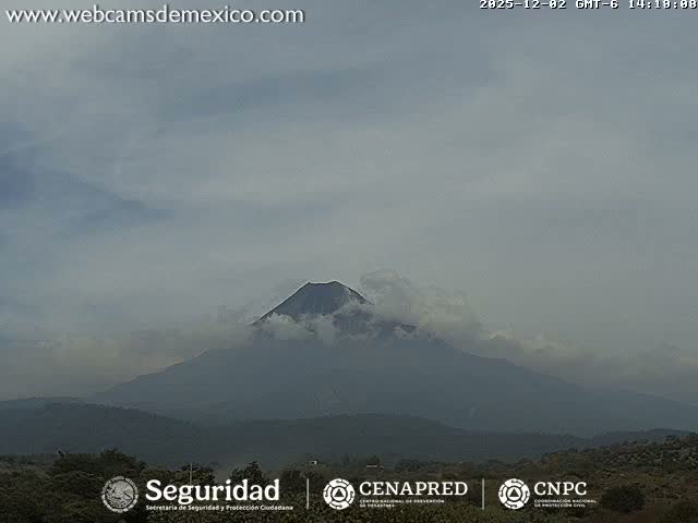 Volcán de  Colima Volcano from Montitlan Live Cam - Villa de Alvarez, Colima, Mexico