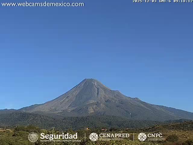 Volcán de  Colima Volcano from Montitlan Live Cam - Villa de Alvarez, Colima, Mexico