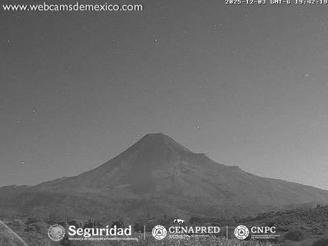 Volcán de  Colima Volcano from Montitlan Live Cam - Villa de Alvarez, Colima, Mexico