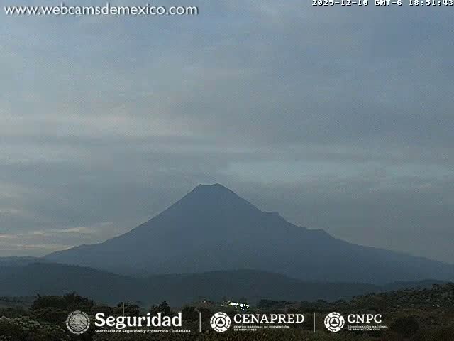 Volcán de  Colima Volcano from Montitlan Live Cam - Villa de Alvarez, Colima, Mexico