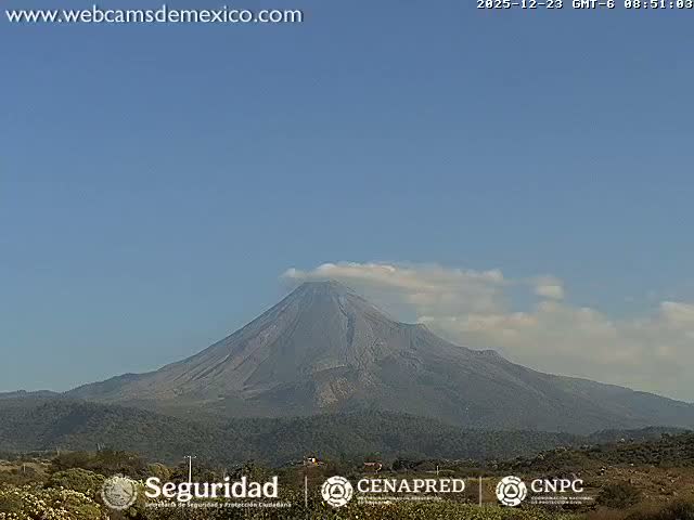 Volcán de  Colima Volcano from Montitlan Live Cam - Villa de Alvarez, Colima, Mexico