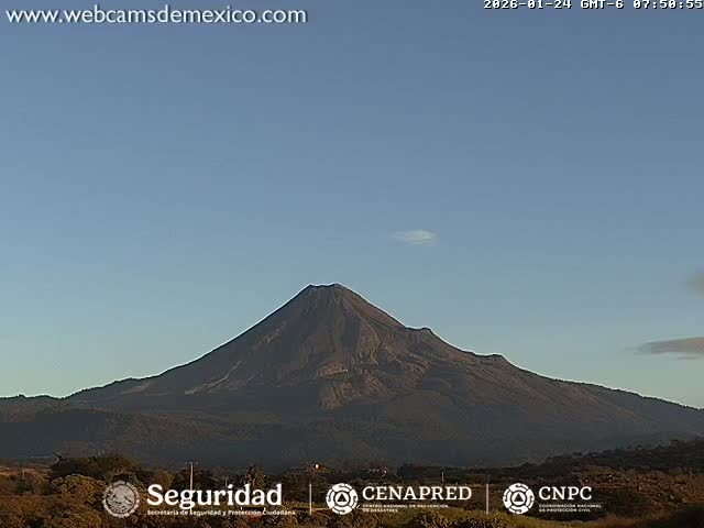 Volcán de  Colima Volcano from Montitlan Live Cam - Villa de Alvarez, Colima, Mexico