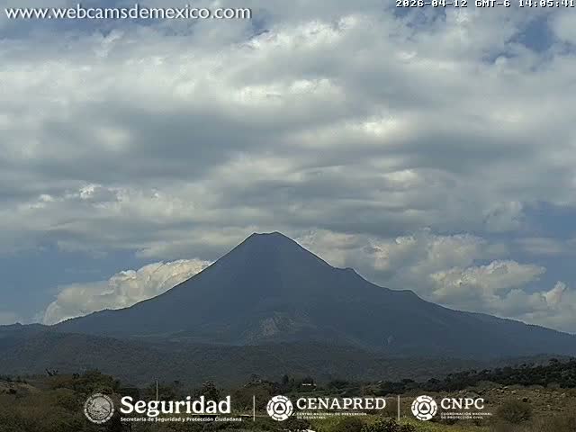 Volcán de  Colima Volcano from Montitlan Live Cam - Villa de Alvarez, Colima, Mexico