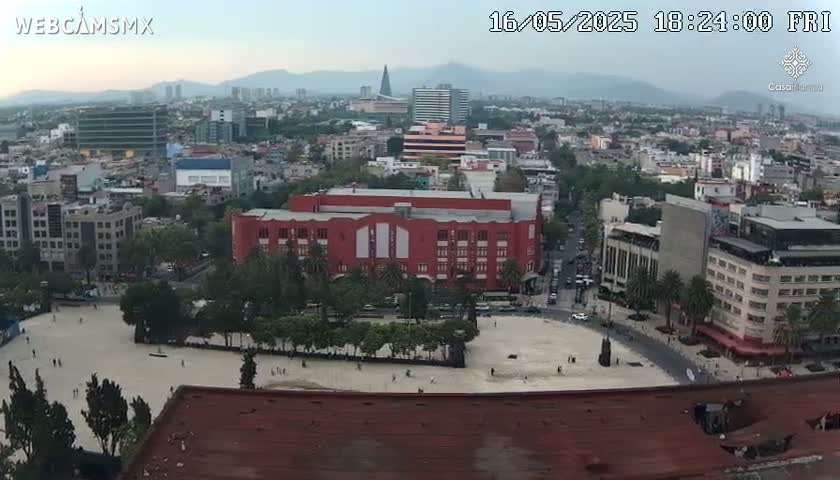 Mexico City, Monumento A la Revolución (Monument to the Revolution) & Plaza de la República Square Live Cam - Cuauhtemoc, Ciudad de Mexico, Mexico 
