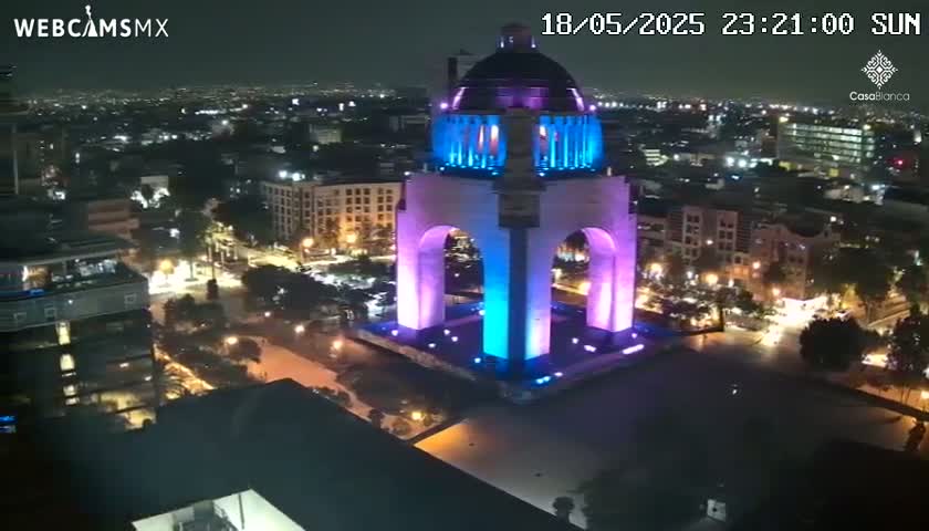 Mexico City, Monumento A la Revolución (Monument to the Revolution) & Plaza de la República Square Live Cam - Cuauhtemoc, Ciudad de Mexico, Mexico 