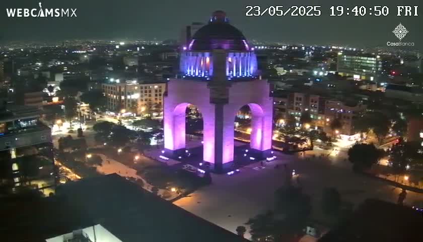 Mexico City, Monumento A la Revolución (Monument to the Revolution) & Plaza de la República Square Live Cam - Cuauhtemoc, Ciudad de Mexico, Mexico 