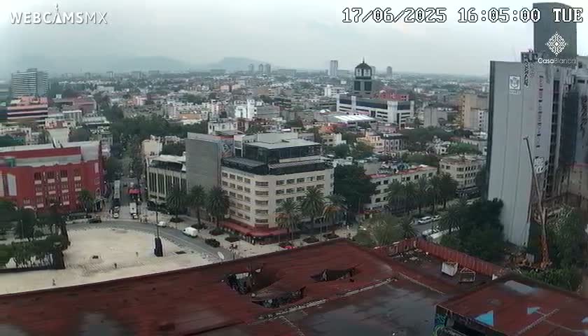 Mexico City, Monumento A la Revolución (Monument to the Revolution) & Plaza de la República Square Live Cam - Cuauhtemoc, Ciudad de Mexico, Mexico 