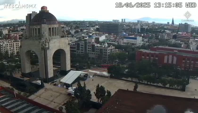 Mexico City, Monumento A la Revolución (Monument to the Revolution) & Plaza de la República Square Live Cam - Cuauhtemoc, Ciudad de Mexico, Mexico 