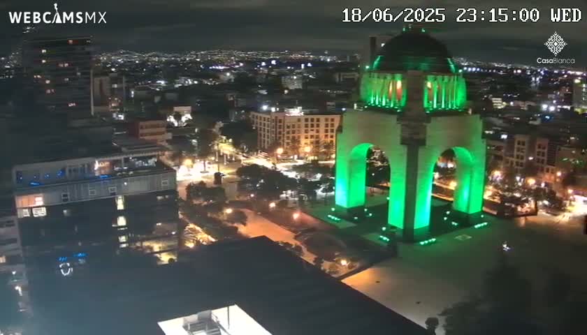 Mexico City, Monumento A la Revolución (Monument to the Revolution) & Plaza de la República Square Live Cam - Cuauhtemoc, Ciudad de Mexico, Mexico 