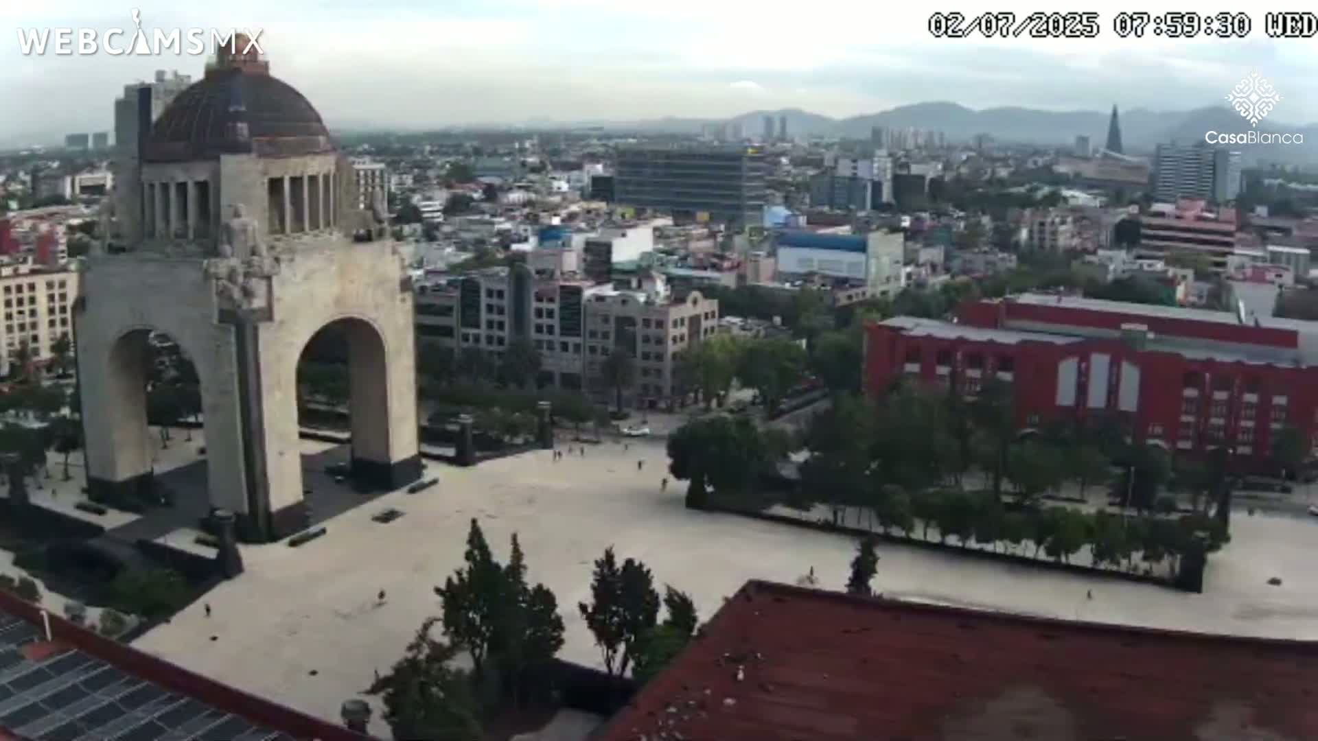Mexico City, Monumento A la Revolución (Monument to the Revolution) & Plaza de la República Square Live Cam - Cuauhtemoc, Ciudad de Mexico, Mexico 