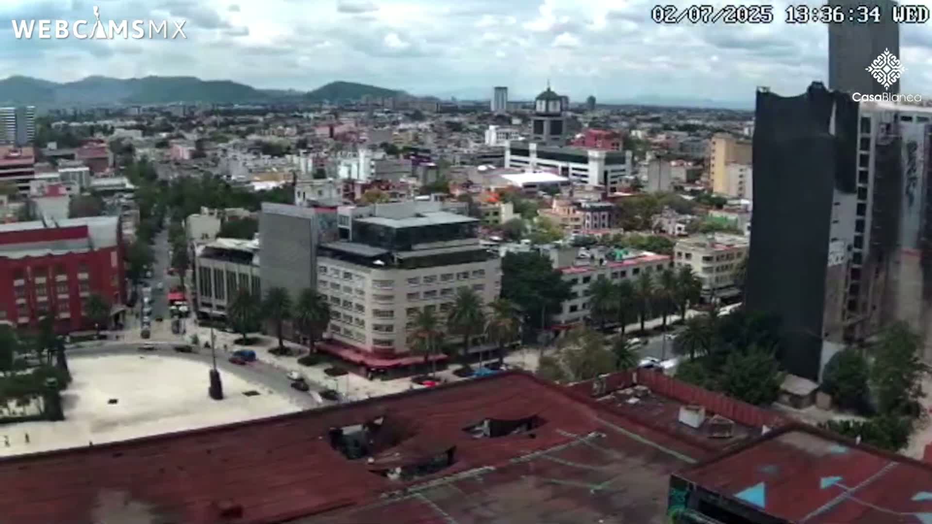 Mexico City, Monumento A la Revolución (Monument to the Revolution) & Plaza de la República Square Live Cam - Cuauhtemoc, Ciudad de Mexico, Mexico 