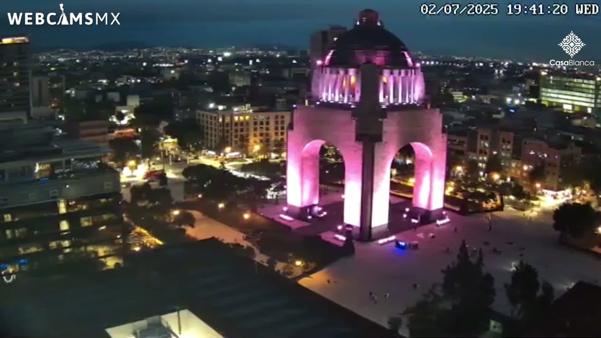 Mexico City, Monumento A la Revolución (Monument to the Revolution) & Plaza de la República Square Live Cam - Cuauhtemoc, Ciudad de Mexico, Mexico 