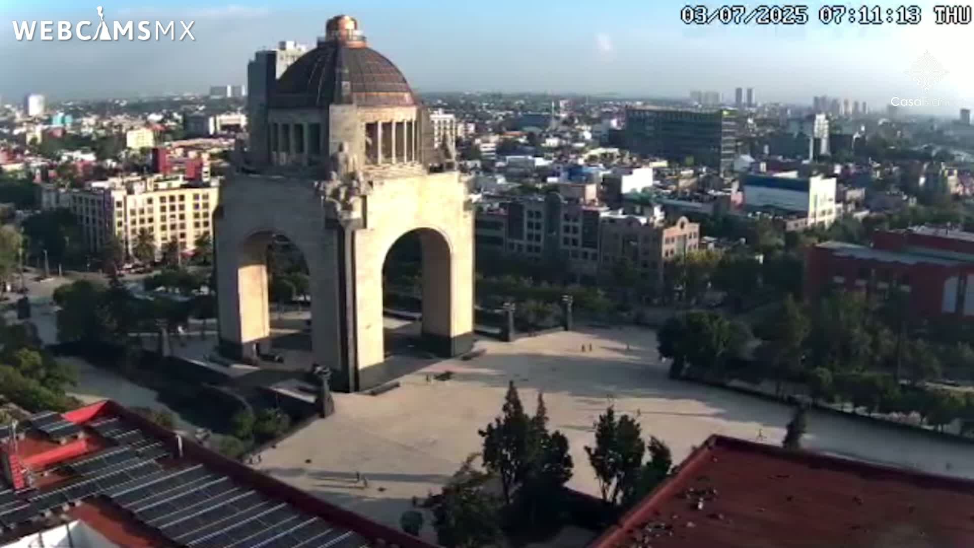 Mexico City, Monumento A la Revolución (Monument to the Revolution) & Plaza de la República Square Live Cam - Cuauhtemoc, Ciudad de Mexico, Mexico 