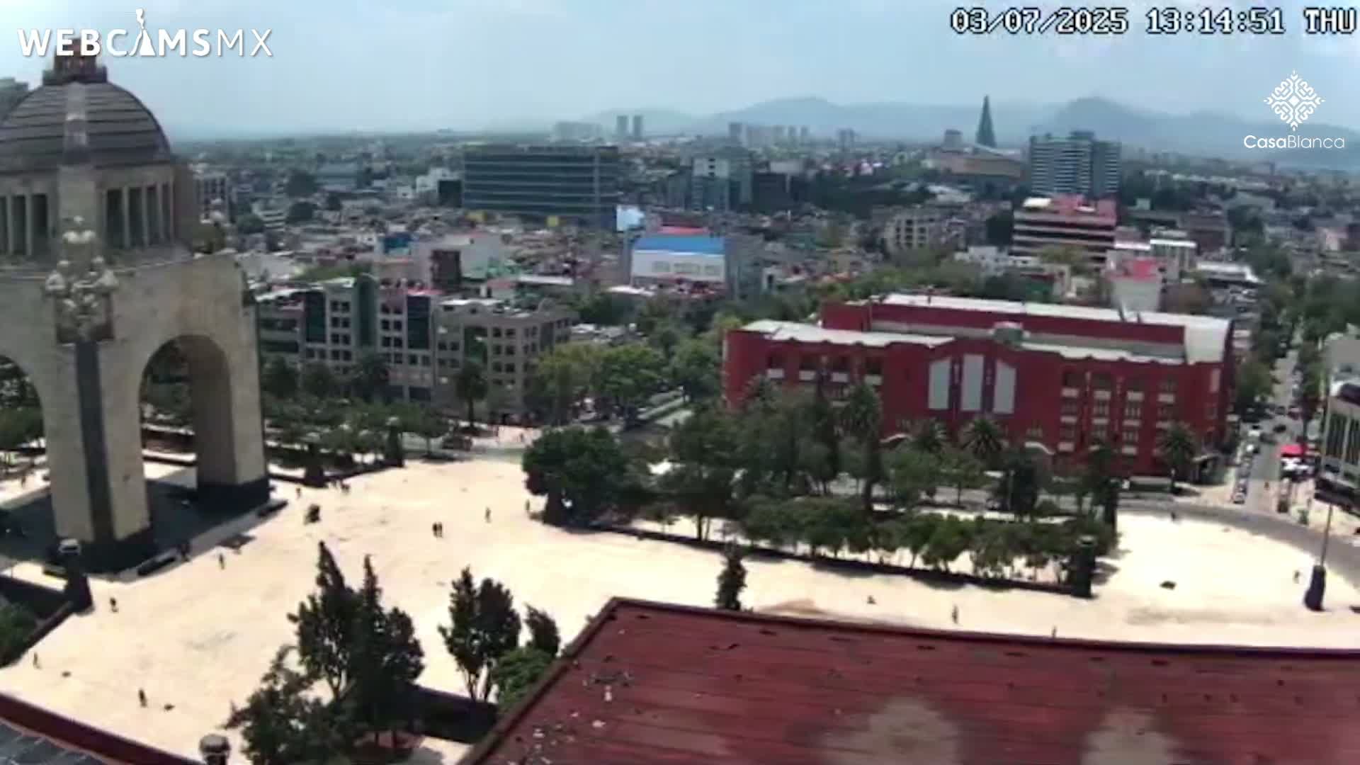 Mexico City, Monumento A la Revolución (Monument to the Revolution) & Plaza de la República Square Live Cam - Cuauhtemoc, Ciudad de Mexico, Mexico 