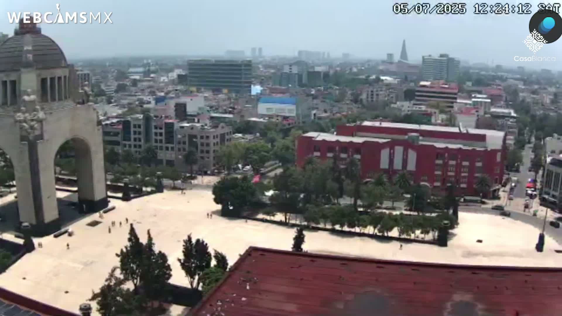 Mexico City, Monumento A la Revolución (Monument to the Revolution) & Plaza de la República Square Live Cam - Cuauhtemoc, Ciudad de Mexico, Mexico 