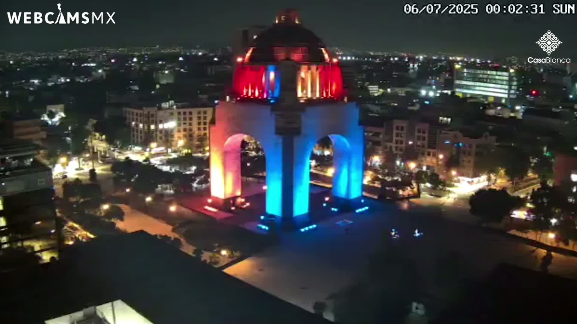 Mexico City, Monumento A la Revolución (Monument to the Revolution) & Plaza de la República Square Live Cam - Cuauhtemoc, Ciudad de Mexico, Mexico 