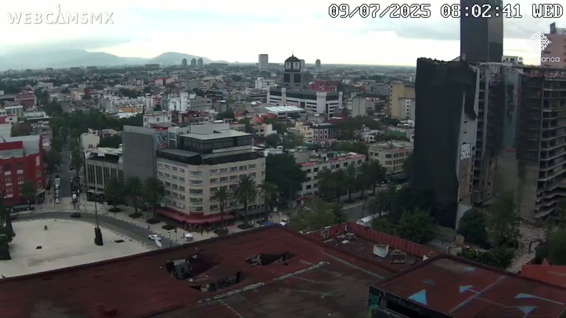Mexico City, Monumento A la Revolución (Monument to the Revolution) & Plaza de la República Square Live Cam - Cuauhtemoc, Ciudad de Mexico, Mexico 