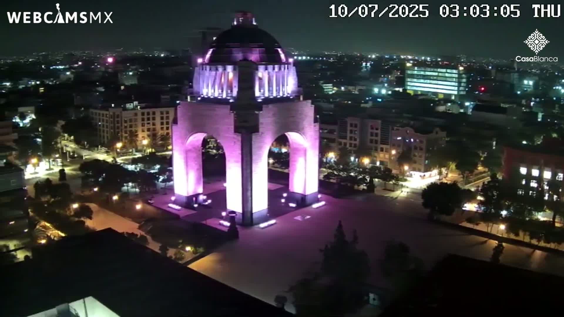 Mexico City, Monumento A la Revolución (Monument to the Revolution) & Plaza de la República Square Live Cam - Cuauhtemoc, Ciudad de Mexico, Mexico 