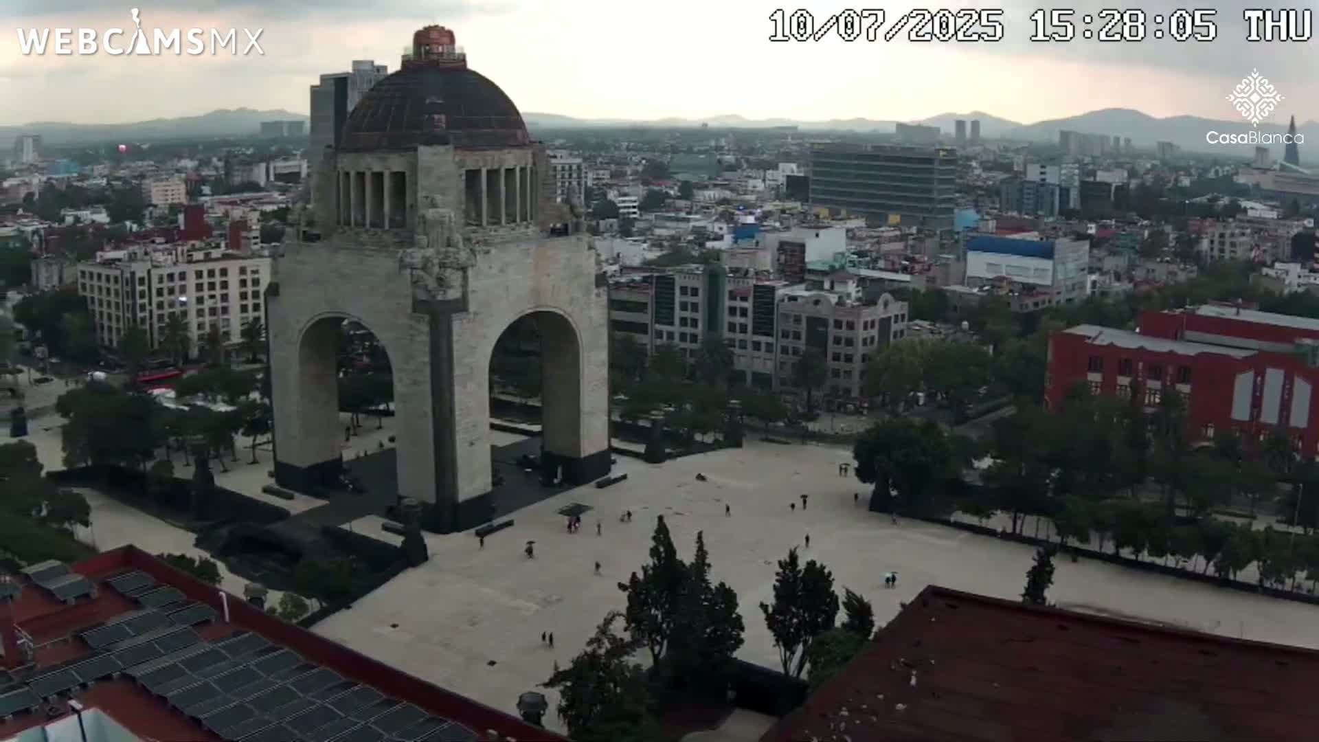 Mexico City, Monumento A la Revolución (Monument to the Revolution) & Plaza de la República Square Live Cam - Cuauhtemoc, Ciudad de Mexico, Mexico 
