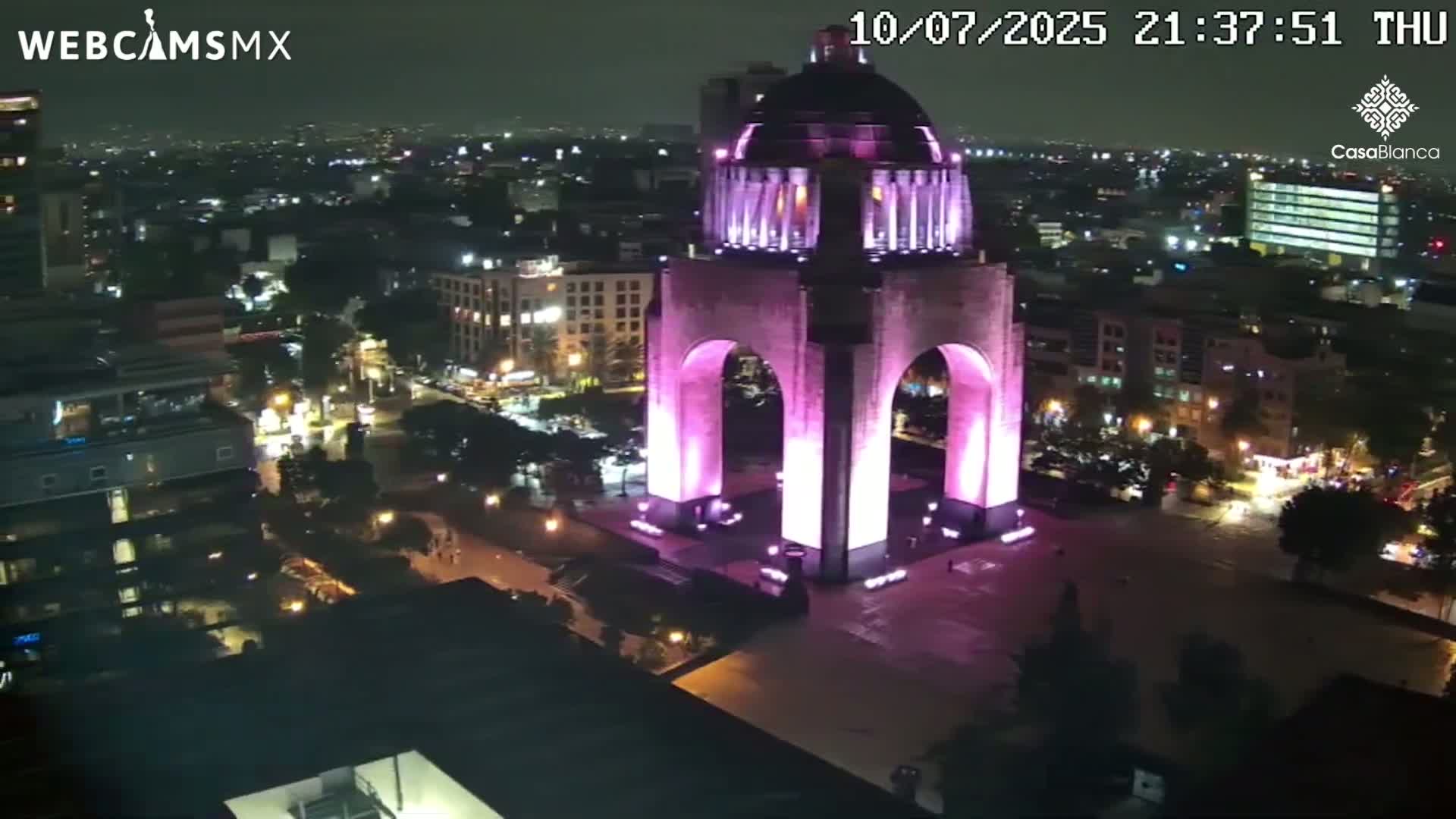 Mexico City, Monumento A la Revolución (Monument to the Revolution) & Plaza de la República Square Live Cam - Cuauhtemoc, Ciudad de Mexico, Mexico 