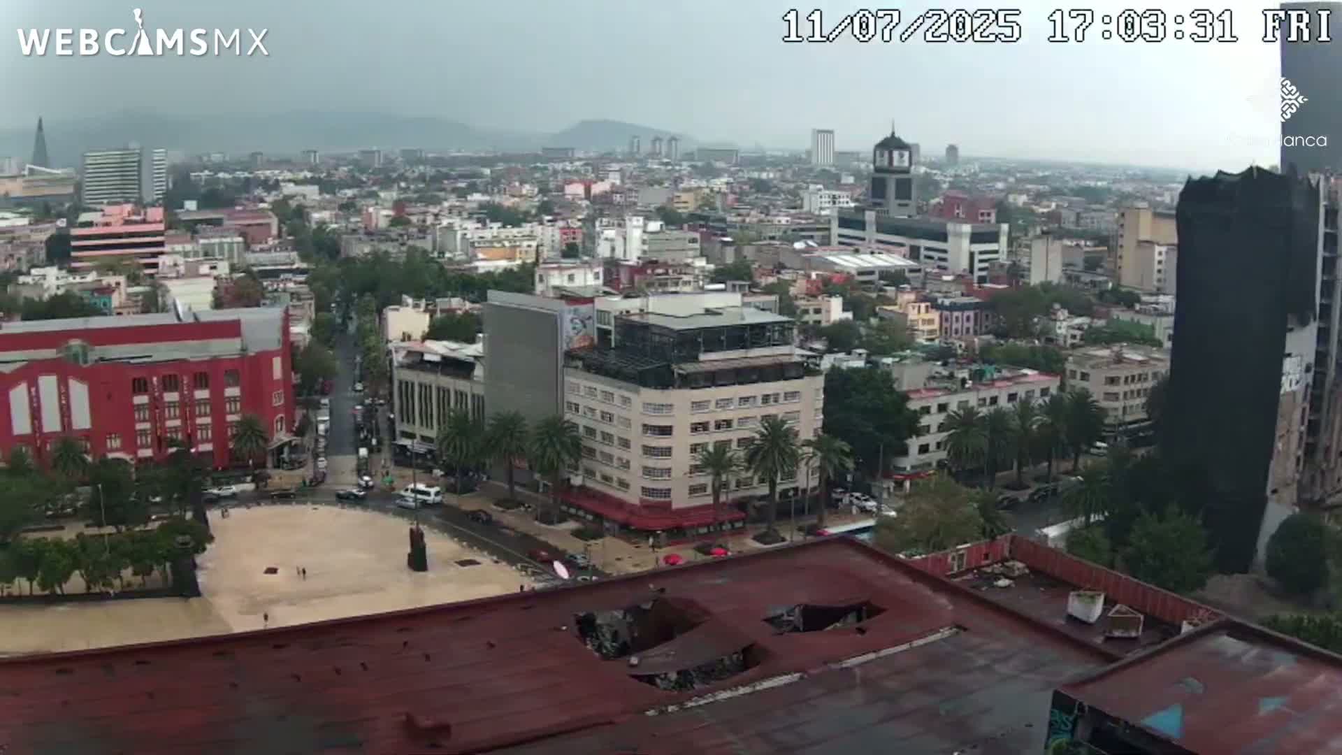 Mexico City, Monumento A la Revolución (Monument to the Revolution) & Plaza de la República Square Live Cam - Cuauhtemoc, Ciudad de Mexico, Mexico 