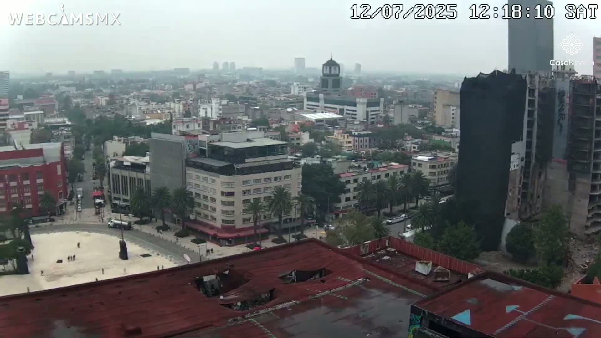 Mexico City, Monumento A la Revolución (Monument to the Revolution) & Plaza de la República Square Live Cam - Cuauhtemoc, Ciudad de Mexico, Mexico 