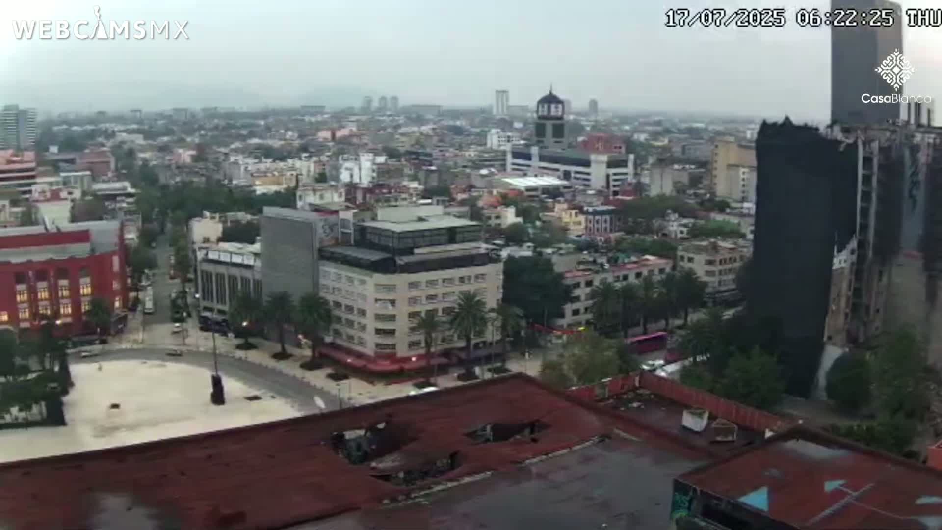 Mexico City, Monumento A la Revolución (Monument to the Revolution) & Plaza de la República Square Live Cam - Cuauhtemoc, Ciudad de Mexico, Mexico 