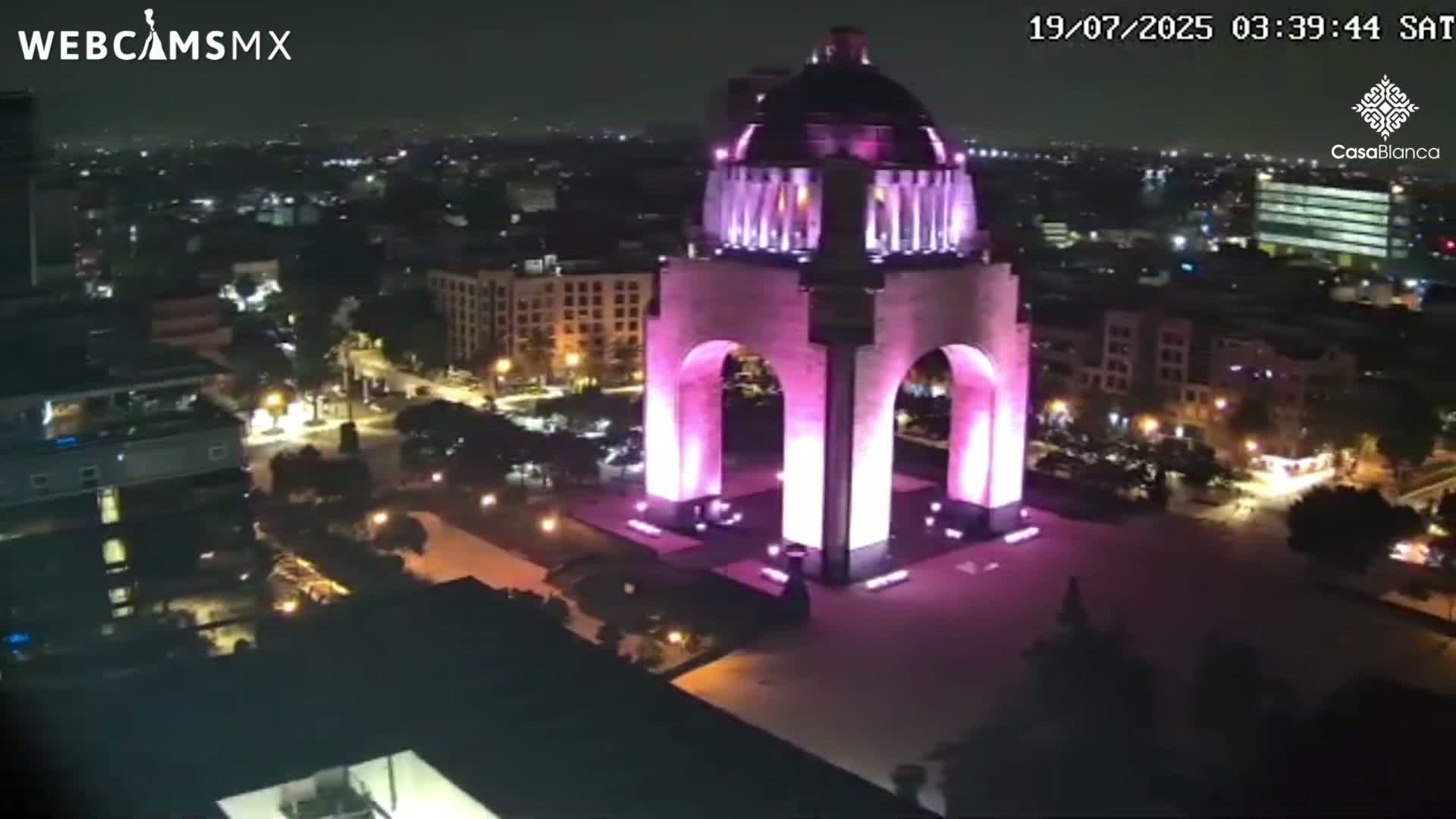 Mexico City, Monumento A la Revolución (Monument to the Revolution) & Plaza de la República Square Live Cam - Cuauhtemoc, Ciudad de Mexico, Mexico 