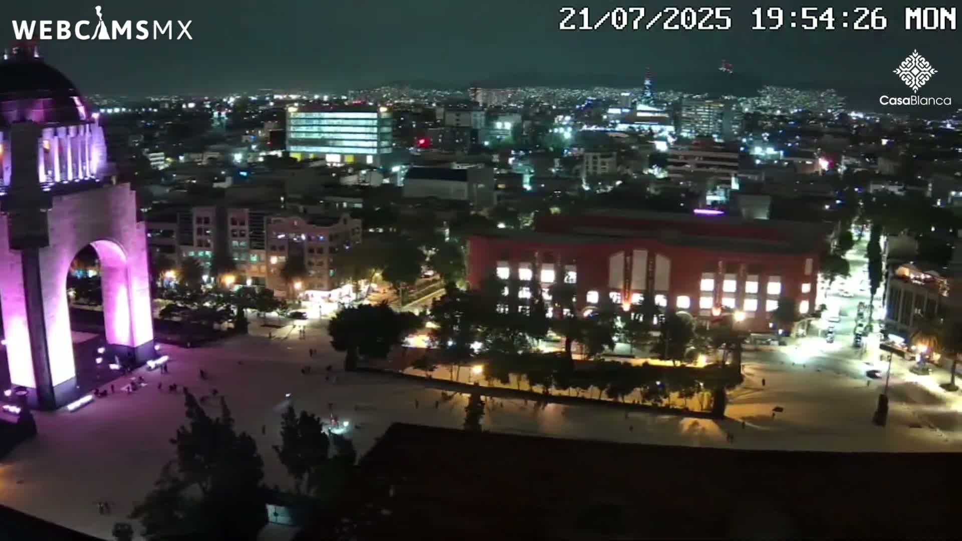 Mexico City, Monumento A la Revolución (Monument to the Revolution) & Plaza de la República Square Live Cam - Cuauhtemoc, Ciudad de Mexico, Mexico 