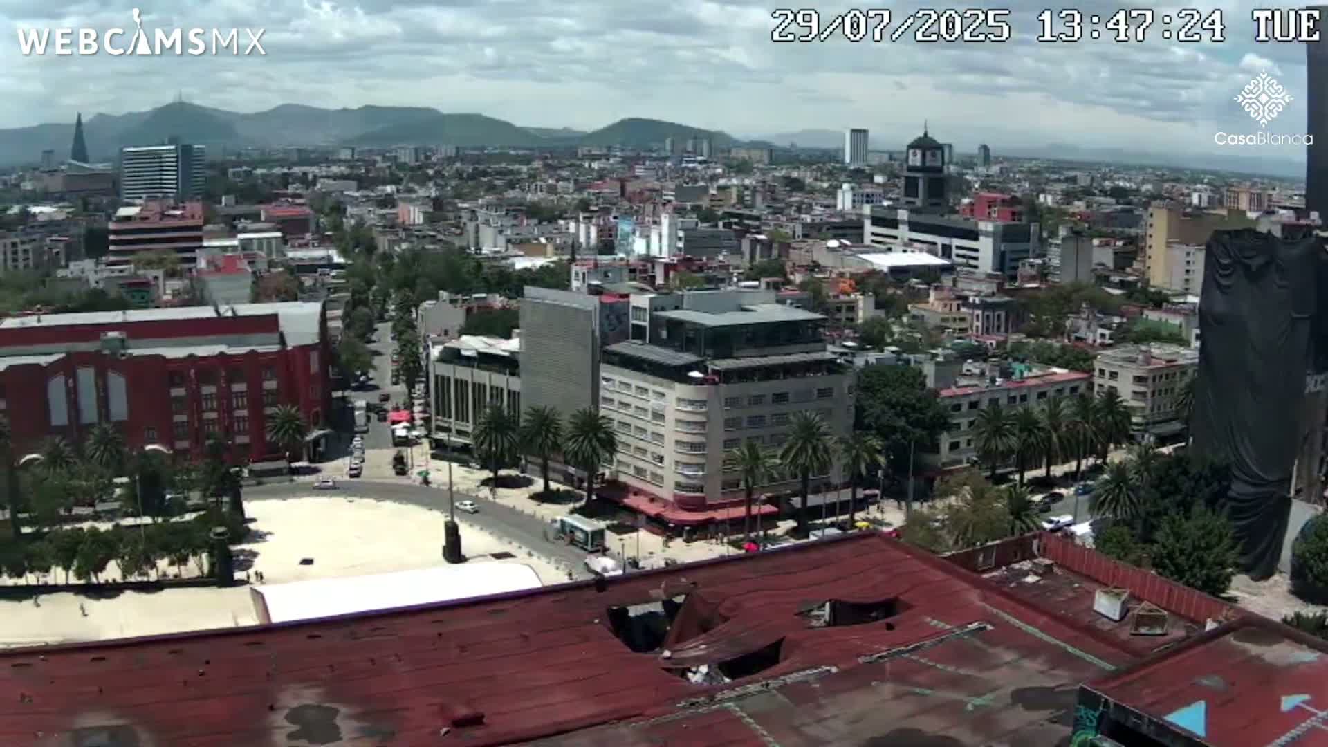 Mexico City, Monumento A la Revolución (Monument to the Revolution) & Plaza de la República Square Live Cam - Cuauhtemoc, Ciudad de Mexico, Mexico 