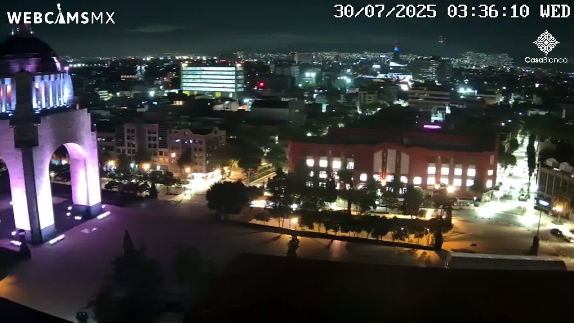 Mexico City, Monumento A la Revolución (Monument to the Revolution) & Plaza de la República Square Live Cam - Cuauhtemoc, Ciudad de Mexico, Mexico 